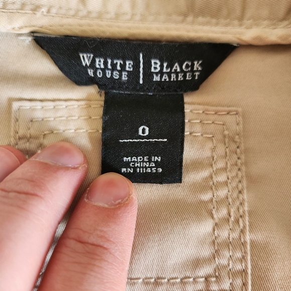 White House Black Market Laced Up Corseted Military Style Khaki Button Up Vest 0 - Picture 9 of 13